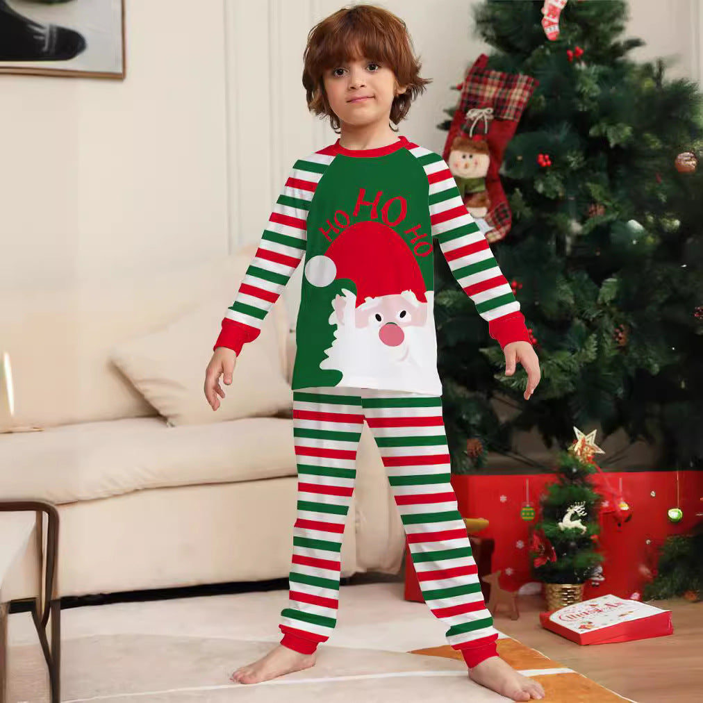 Letter Striped Parent-child Dress Printed Loungewear Christmas Pajamas