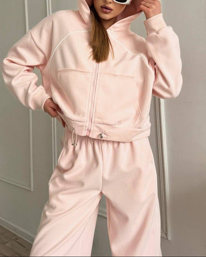Women's 2 Piece Zip Hoodie Joggers Lounge Set