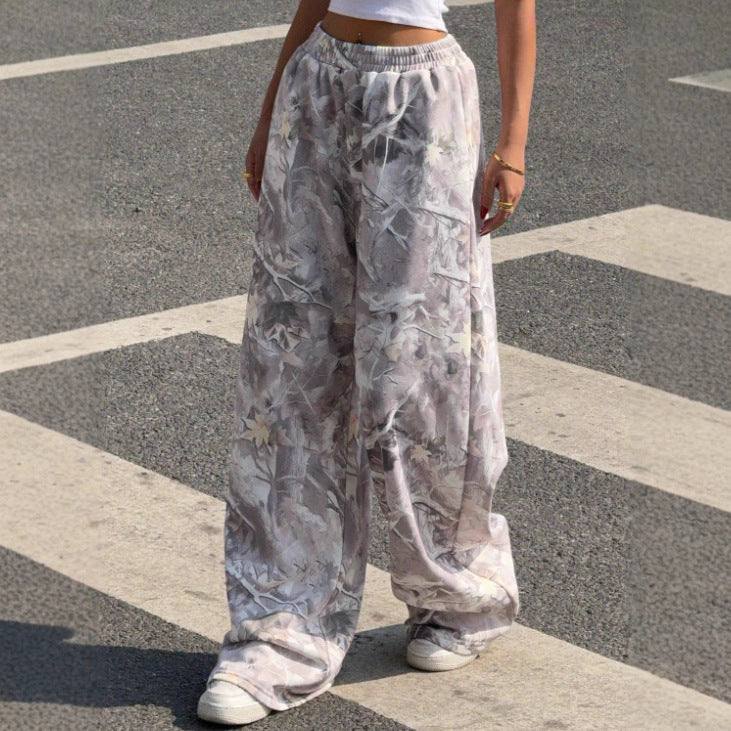 Y2K Vintage Wide Leg Baggy Pants Women Graphic Streetwear