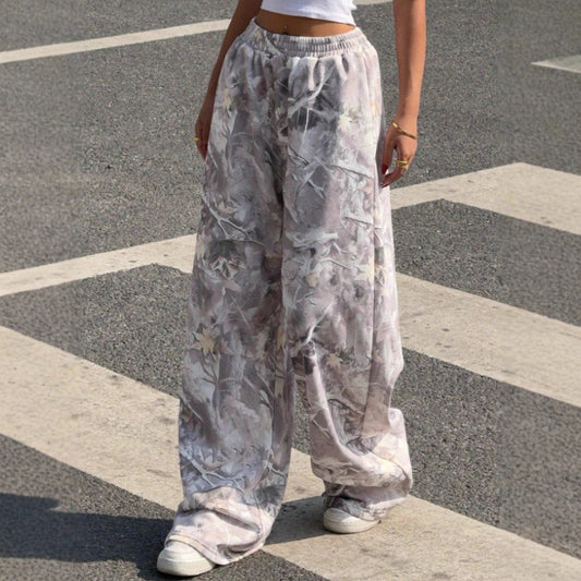 Y2K Vintage Wide Leg Baggy Pants Women Graphic Streetwear