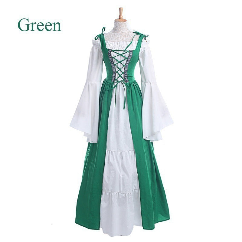 Renaissance Medieval Corset Dress Women Halloween Costume