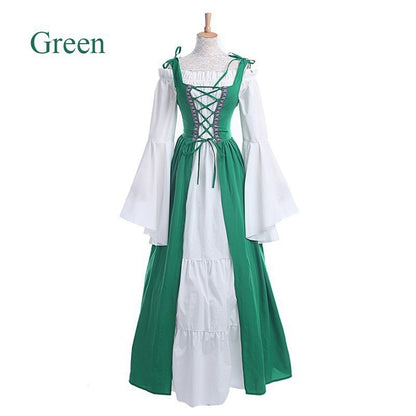 Renaissance Medieval Corset Dress Women Halloween Costume