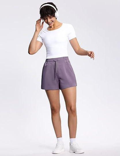Women's High-Waisted Drawstring Sweat Shorts – Casual Lounge Shorts