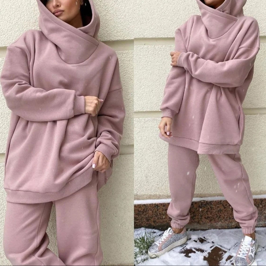 Women's Oversized Hoodie Jogger Two Piece Lounge Set