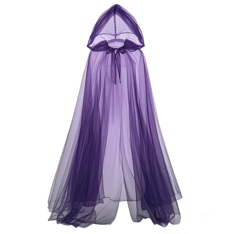 Hooded Chiffon Cape for Witch Halloween Costumes