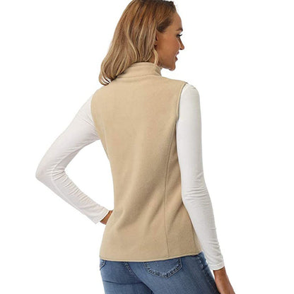 Women's Fleece Vest Zip Up Lightweight with Pockets