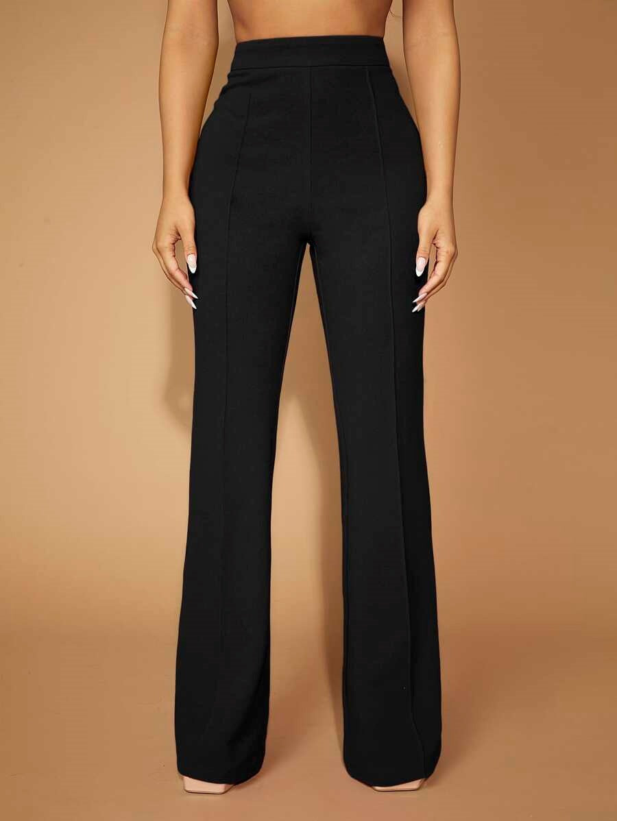 High Waist Straight Leg Pants | Women's Work Trousers