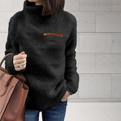 Half Zip Mock Neck Knit Sweater Top Long Sleeve Slim Fit