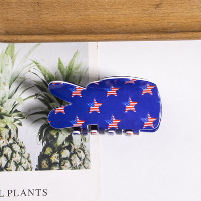 4th of July American Flag Hair Claw Clip USA