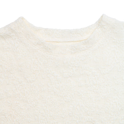 Textured Jacquard Knit T Shirt Loose Fit Casual Summer Top