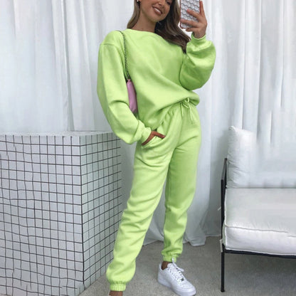 Fleece Sweatshirt and Jogger Pants Two Piece Set