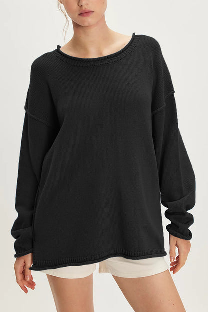 Oversized Cozy Crewneck Knit Sweater – Winter Pullover
