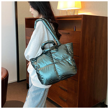 Light Down Cotton Padded Shoulder Padding Tote Bag