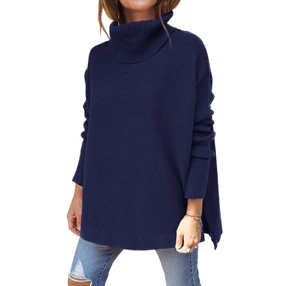 Women's Oversized Turtleneck Batwing Sleeve Sweater Tunic