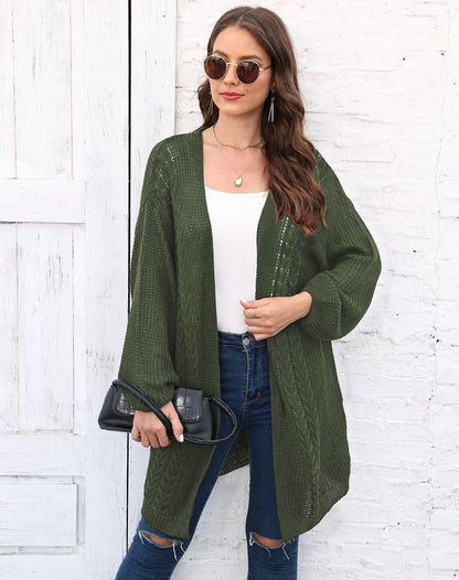 Women's Solid Color Long-sleeved Air-conditioned Shirt Wide Cardigan Jacket