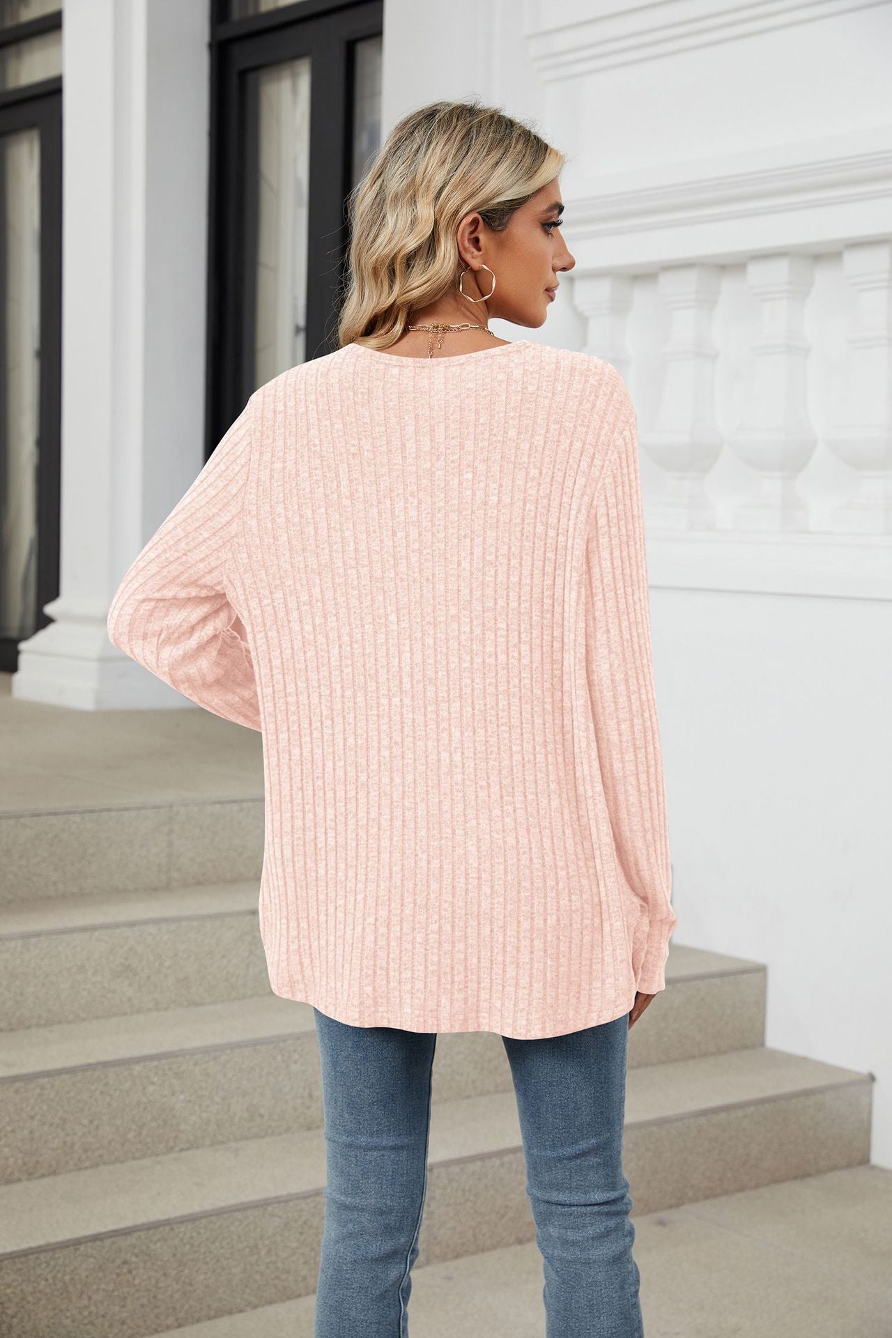 Soft Ribbed Button-Down Knit Cardigan for Fall & Winter
