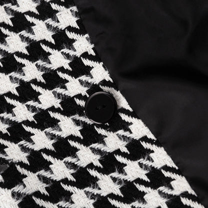 Women's Houndstooth Maxi Winter Coat Double Breasted Belted