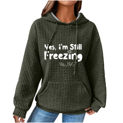 Women's Oversized Waffle Knit Christmas Hoodie