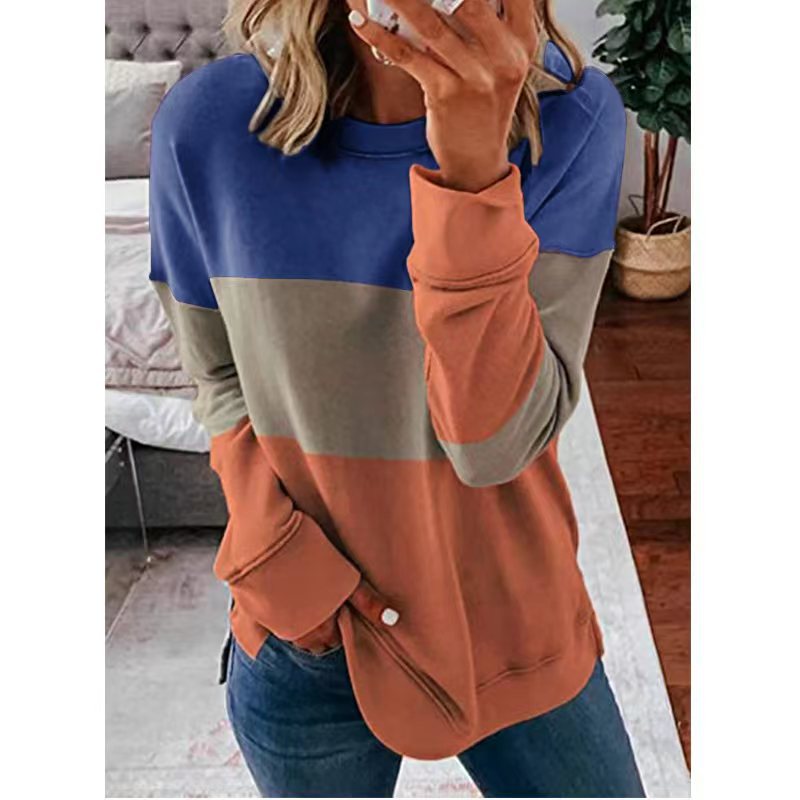 Women's Casual Graphic Long Sleeve Loose Crew Neck Top