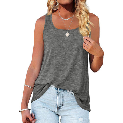 Basic Sleeveless Tank Top Casual Loose Fit Summer Tee