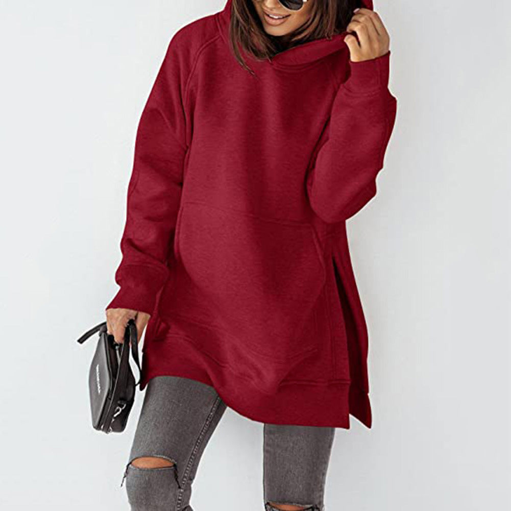 Women's Oversized Fleece Hoodie Tunic Pocket Pullover