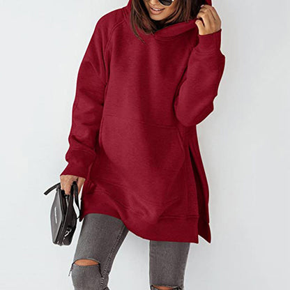 Women's Oversized Fleece Hoodie Tunic Pocket Pullover