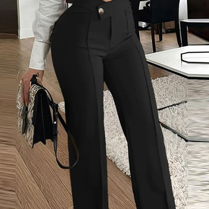 Women's High Waisted Straight Leg Casual Pants Trousers