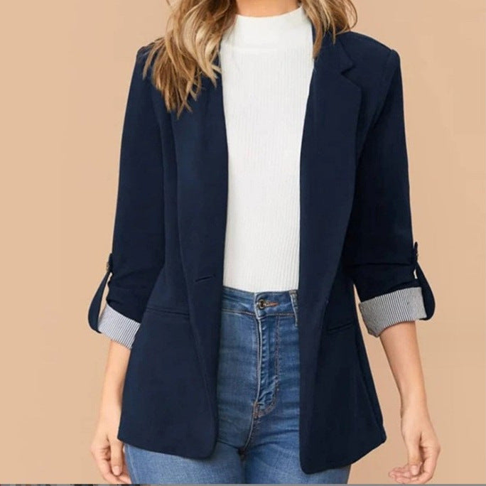 Tailored Blazer Jacket Long Sleeve Open Front Suit Coat