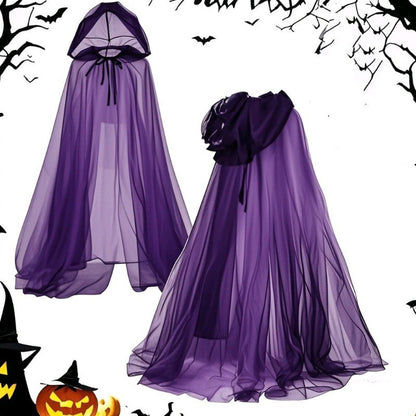 Hooded Chiffon Cape for Witch Halloween Costumes
