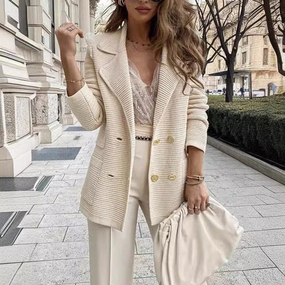 Women's Corduroy Blazer Casual Button Lapel Fall Jacket