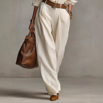 Women's Casual Blouse & Wide Leg Pants Two Piece Set