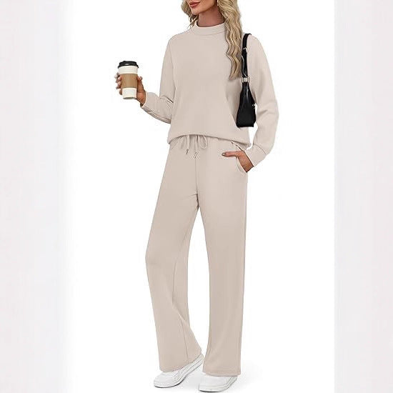 Women's Two Piece Lounge Set Wide Leg Pants Sweatshirt
