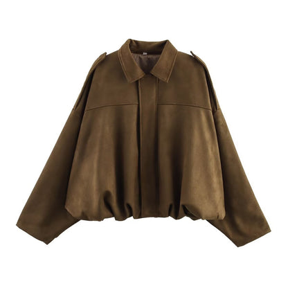 Women's Cinched Waist Shoulder Tab Bomber Jacket Pants Set