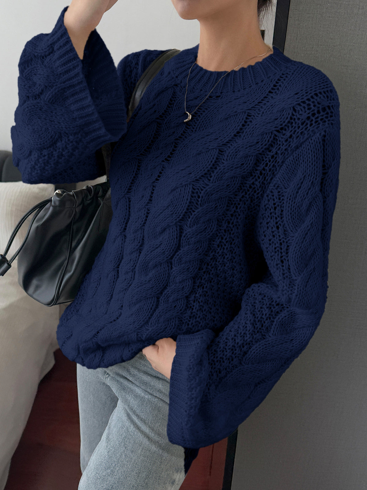 Chunky Cable Knit Oversized Sweater Women