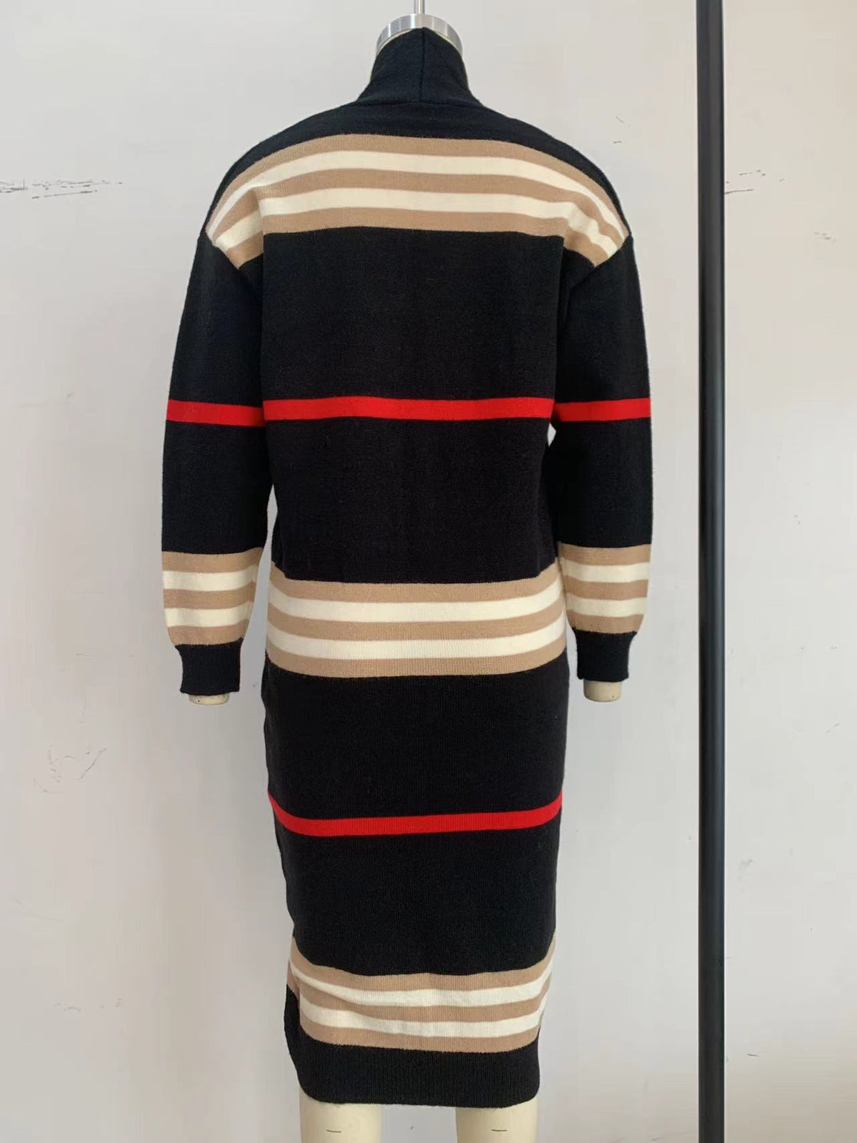 Women's Striped Long Cardigan Open Front Oversized