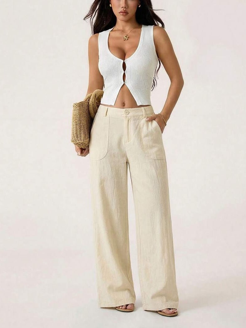 Women's Wide Leg Pants Casual Loose Fit with Pockets