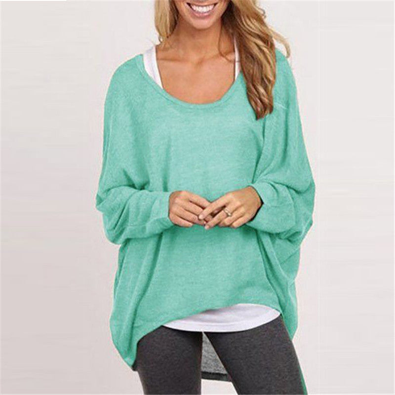 Women's Oversized Crewneck Knit Pullover Sweater Top
