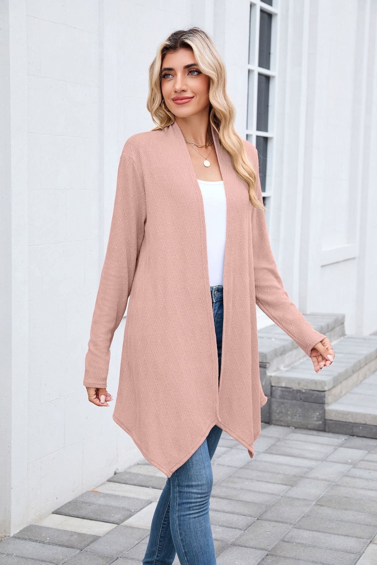 Women's Oversized Long Open Front Knit Cardigan Sweater