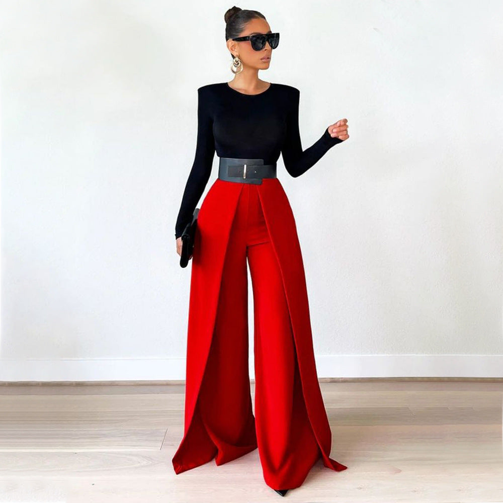Women's High Waist Wide Leg Pants Flowy Loose Casual