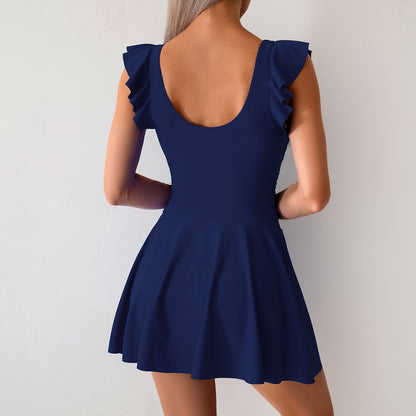 2025 New Women’s Plus Size Swimsuit - Modest Skirted Swim Dress