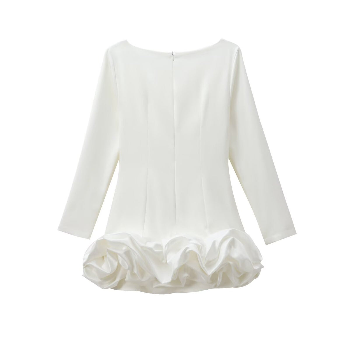Balletcore Long Sleeve Ruffle Hem Mini Dress