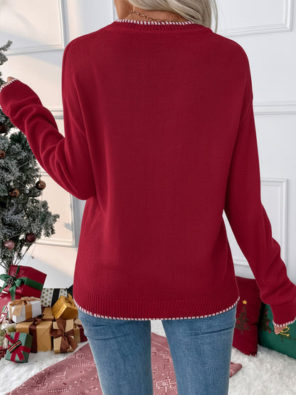 Christmas/Valentine’s Day Bow Knit Sweater Holiday Pullover