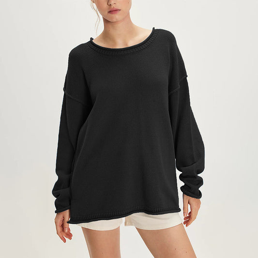 Oversized Cozy Crewneck Knit Sweater – Winter Pullover
