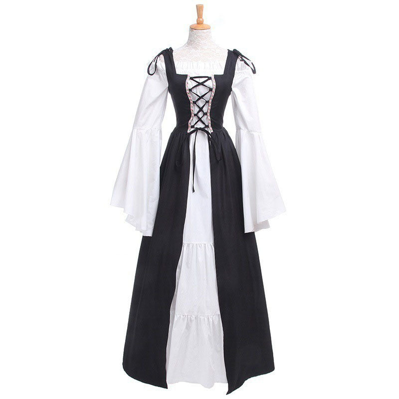 Renaissance Medieval Corset Dress Women Halloween Costume