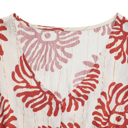 Boho Leaf Print V Neck Flutter Sleeve Maxi Dress Resort