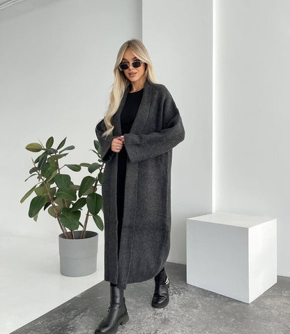Women's Long Cardigan Open Front Oversized Sweater Coat
