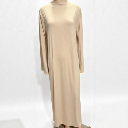 Women's Mock Neck Long Sleeve Knit Maxi Dress