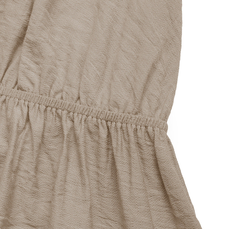 Brown Halter Deep V Backless Vacation Romper