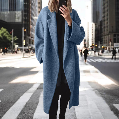 Women's Oversized Long Wool Blend Trench Coat