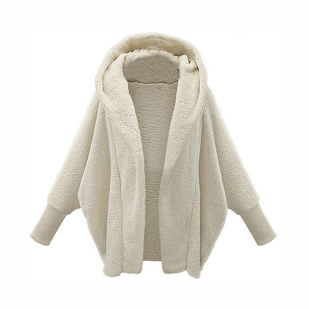 Women's Oversized Fuzzy Hooded Cardigan Plus Size